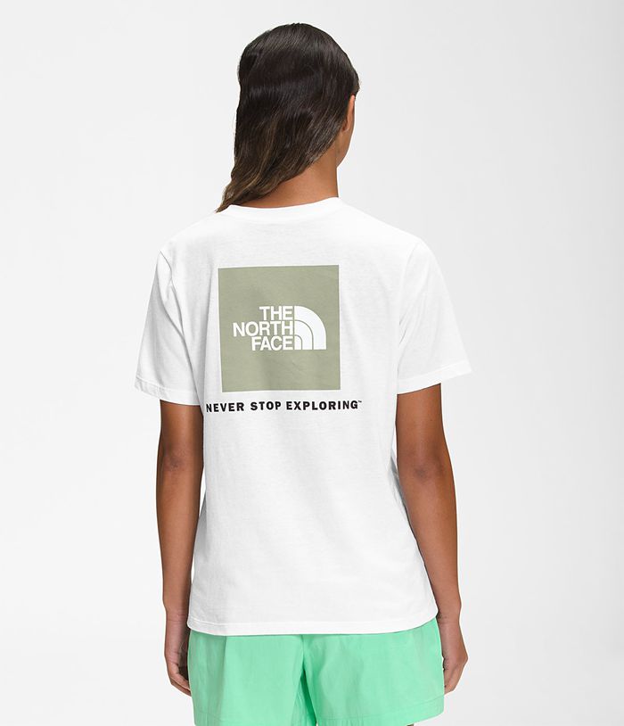 The North Face Short Sleeve Box NSE Womens T-Shirts White 608154-GAZ